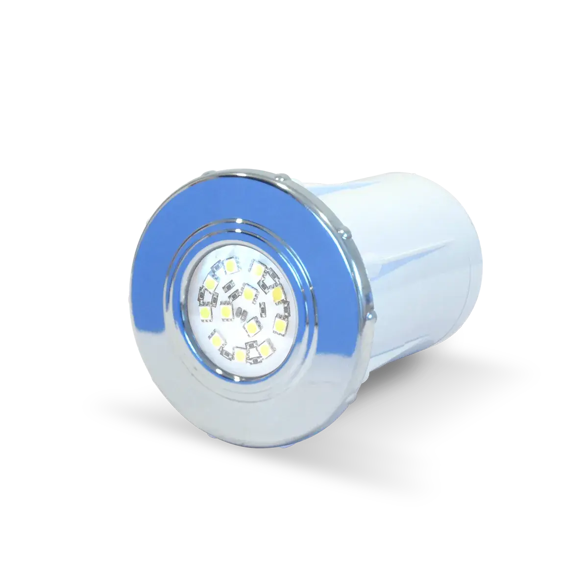Luminaria Spot LED luz RGB (aro cromado) - Piscina fibra de vidrio