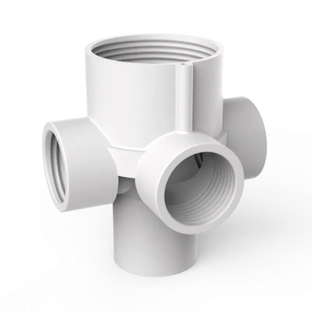 Cuerpo 3 vías con boca para roscar