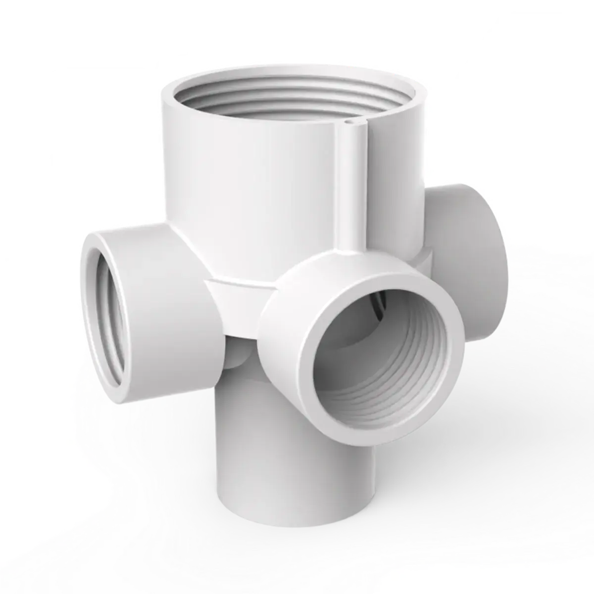 Cuerpo 3 vías con boca para roscar