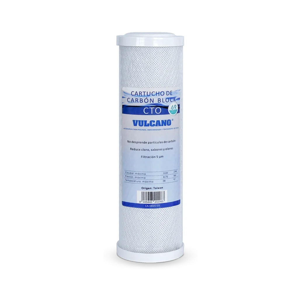 Cartucho carbón block 10" x 2.5" (69 mm)